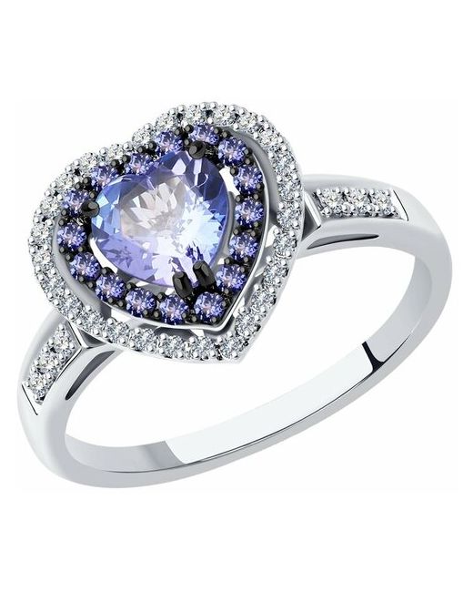 SOKOLOV Diamonds Кольцо из белого золота с бриллиантами и танзанитами 6014171 размер 18