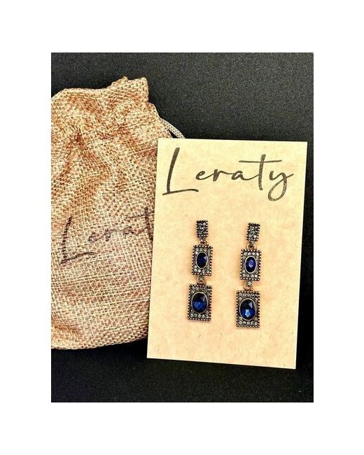 Leraty Серьги винтажные с синими кристаллами