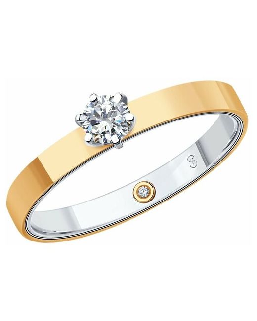 SOKOLOV Diamonds Кольцо из комбинированного золота с бриллиантами 1014005-01 размер 17.5