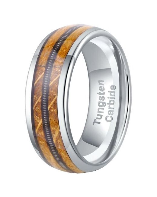 Poya Вольфрамовое кольцо N-005 c деревянной отделкой