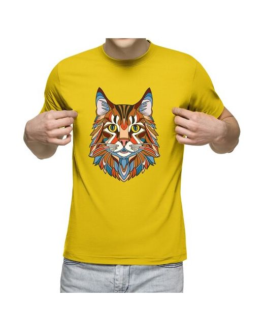 US Basic футболка Портрет кота в абстрактном стиле 2XL