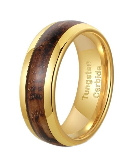 Poya вольфрамовое кольцо N-017 c деревянной отделкой