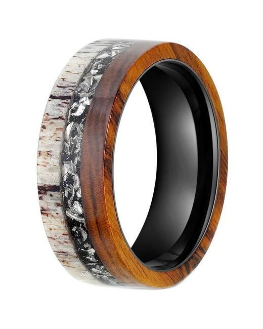 Poya вольфрамовое кольцо N-023 c деревянной отделкой