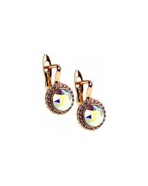 Xuping Jewelry Серьги классические круглые кристаллами Swarovski золотистые