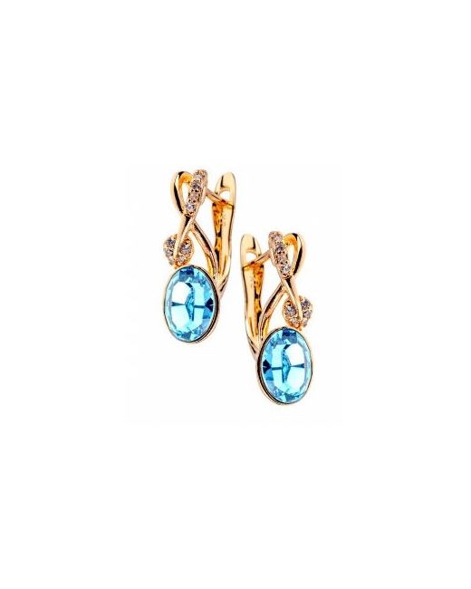 Xuping Jewelry Серьги классические висячие с кристаллами Swarovski золотистые