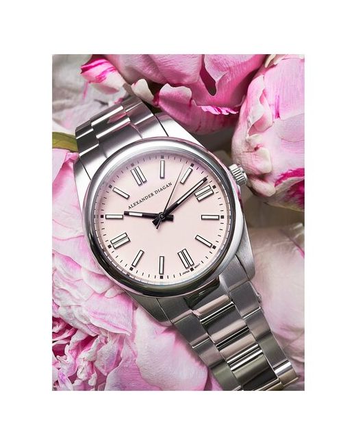 Alexander Diagan Премиальные кварцевые наручные часы с японским механизмом Miyota Caliber 2115 розовый