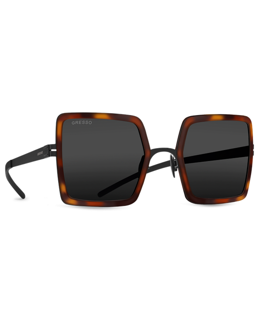 Gresso Титановые солнцезащитные очки Rodeo Drive квадратные серые монолитные кант тортуаз