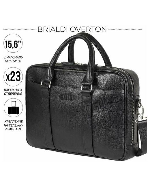 Brialdi Функциональная деловая сумка Overton Эвертон relief black