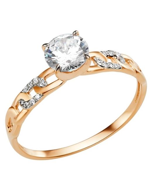 Bassco помолвочное золотое кольцо с крупным камнем фианиты 585/175 размер