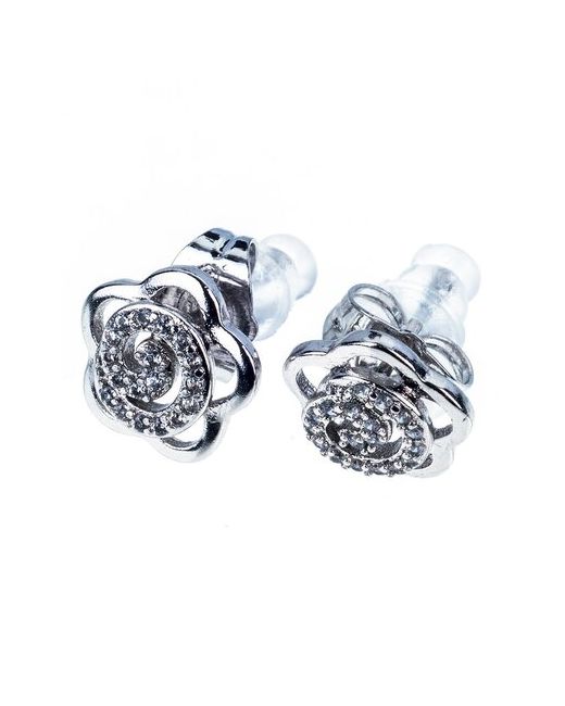 Xuping Jewelry Серьги гвоздики под серебро цветочки с фианитами Xuping бижутерия x420232-33