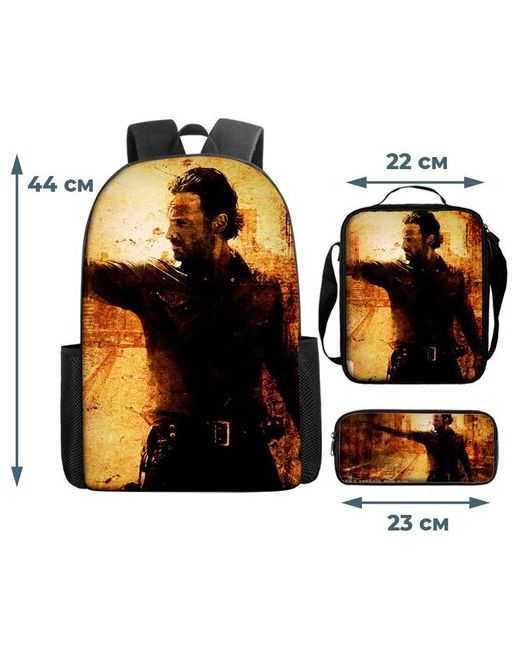 StarFriend Набор 3 в 1 рюкзак сумка пенал Рик Граймс Ходячие мертвецы Walking Dead черный