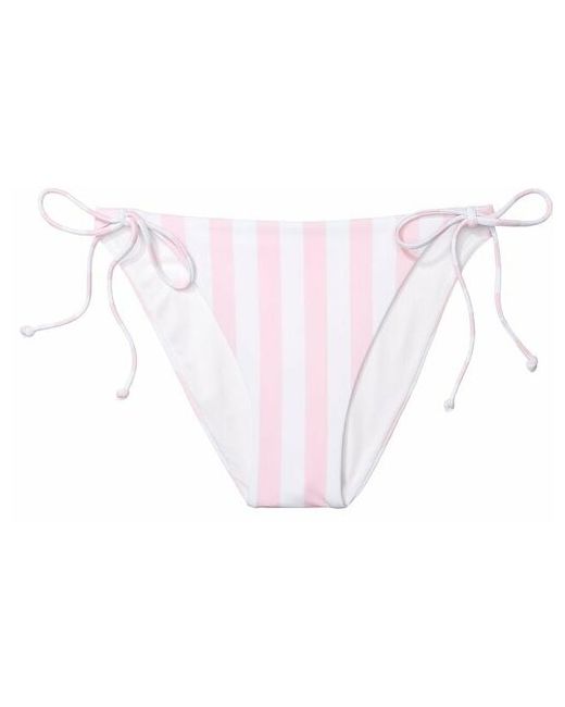 Victorias Secret Плавки М в бело-розовую полоску бикини с завязками