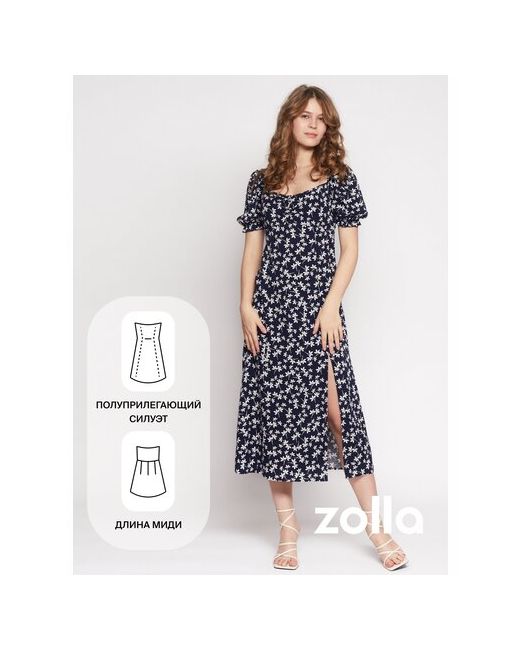 Zolla Платье из вискозы в длине миди с разрезом размер M