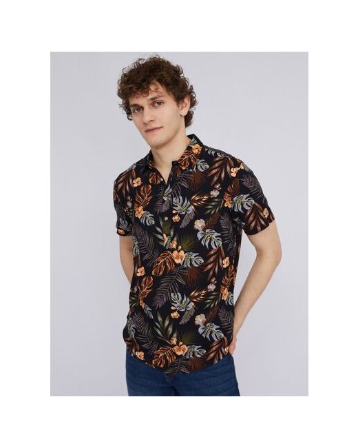 Zolla Рубашка из вискозы с тропическим принтом размер XL