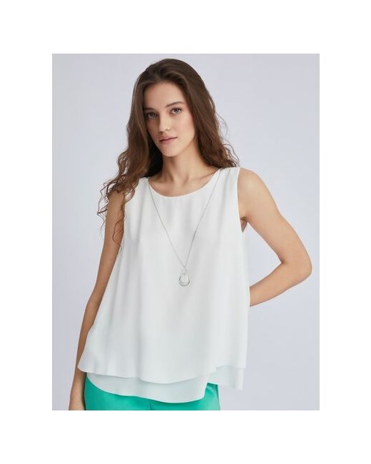Zolla Топ-блузка без рукавов с подвеской Молоко размер M