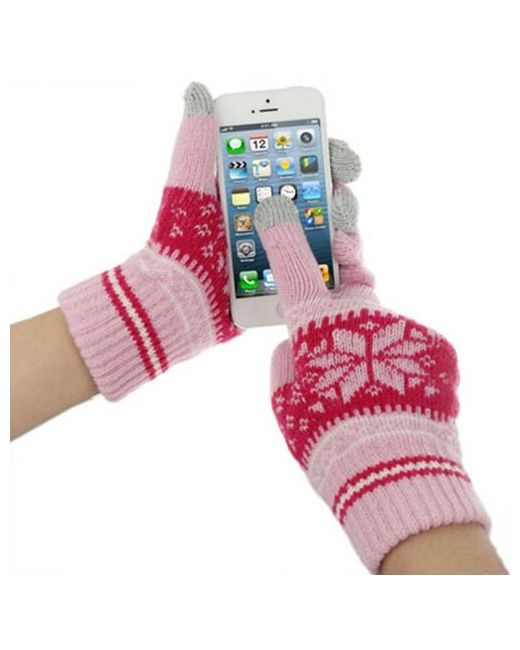 i100 Модные перчатки Snowflake со снежинкой для смартфонов и планшетов Black
