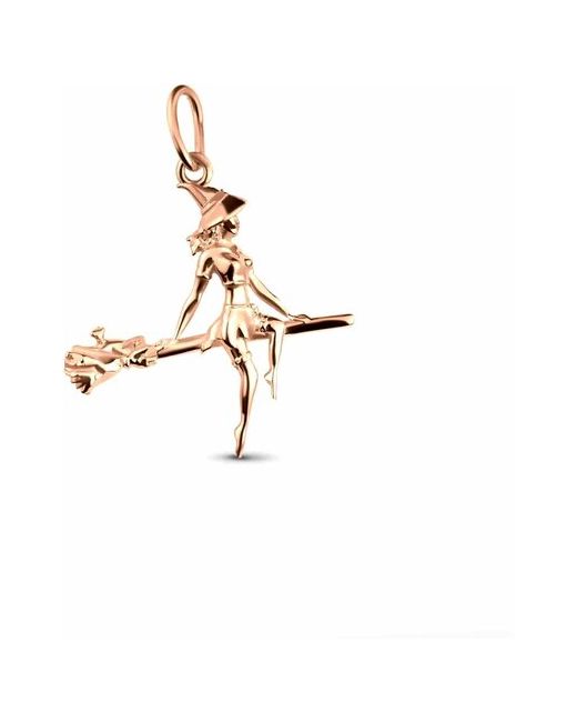 Sirius Jewelry Подвеска Sirius-Jewelry из натурального серебра 925 с позолотой/стильный декоративный кулон для девушек/талисман девочек-подростков детей на цепочку/модное и красивое ювелирное украшение шею/подвеска ведьма метле/кулон ведьмочка