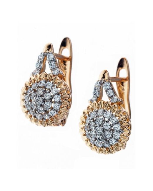 Xuping Jewelry Серьги классические с фианитами бижутерия под золото сережки цветами
