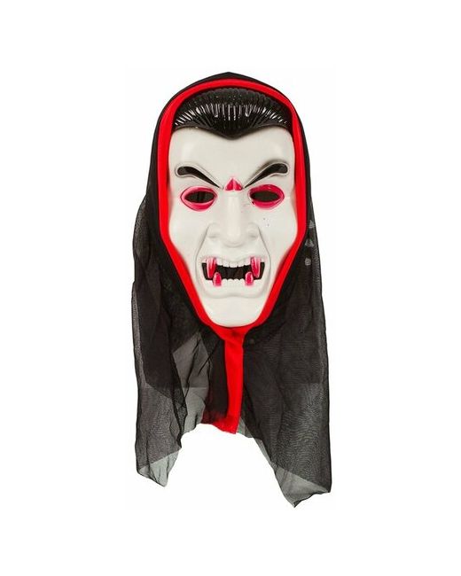 Riota Карнавальная маска на Хэллоуин пластиковая Дракула с капюшоном в ассортименте 1 шт