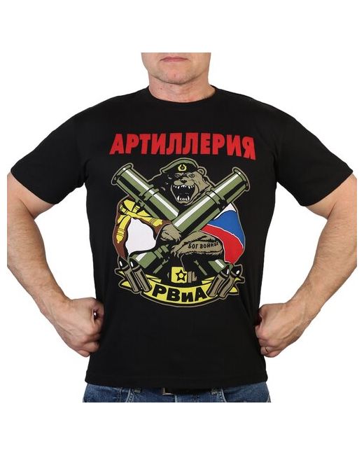 Военпро Черная футболка с принтом РВиА RUS 54 2XL