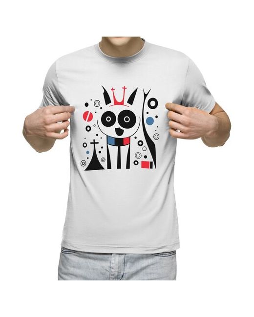 US Basic футболка Сумасшедший кот. Абстракция S меланж
