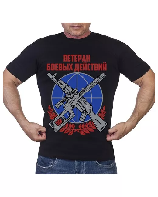 Военпро Черная футболка Ветерану боевых действий RUS 56 3XL