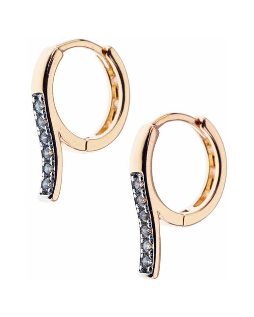 Xuping Jewelry Серьги кольца с дорожками фианитов бижутерия под золото