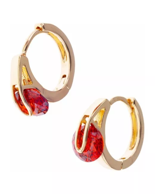 Xuping Jewelry Серьги кольца бижутерия под золото сережки красные подарок девушке