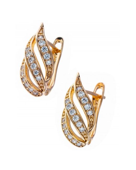 Xuping Jewelry Серьги дорожки с фианитами бижутерия под золото сережки классические