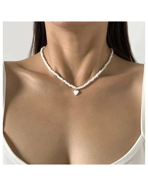 Gh Женское ожерелье из бисера с сердечком