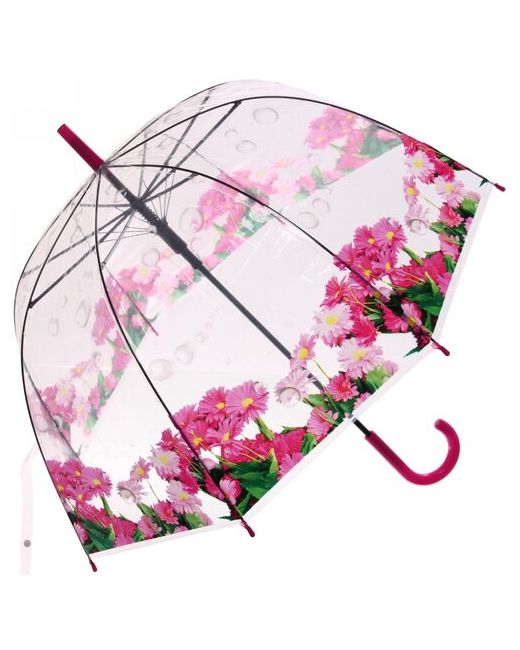 Ultramarine Зонт зонт трость Цветы 8 спиц розовый купол 80см длина в сложенном виде 82см