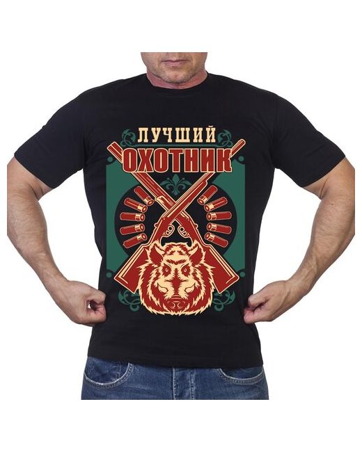 Военпро Черная футболка Лучший охотник RUS 54 2XL