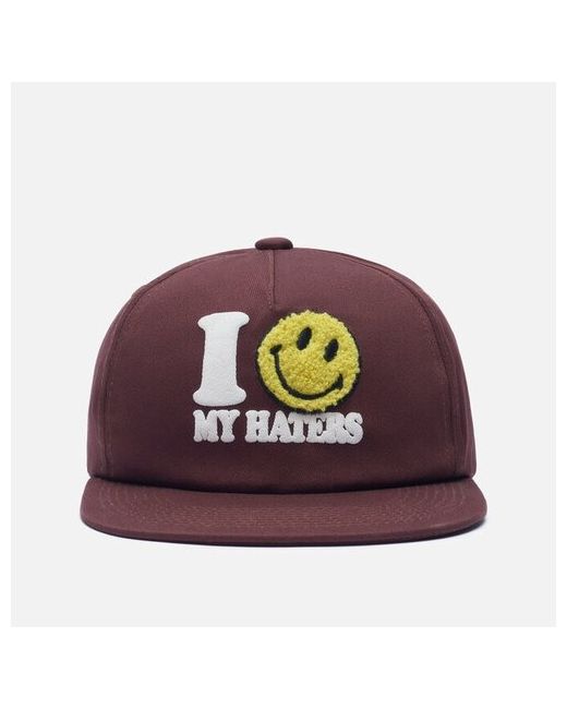 Market Кепка Smiley Haters 5 Panel бордовый Размер ONE