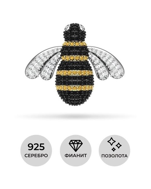 Pokrovsky Jewelry Брошь серебро Пчёлка с фианитами 2701417-00695