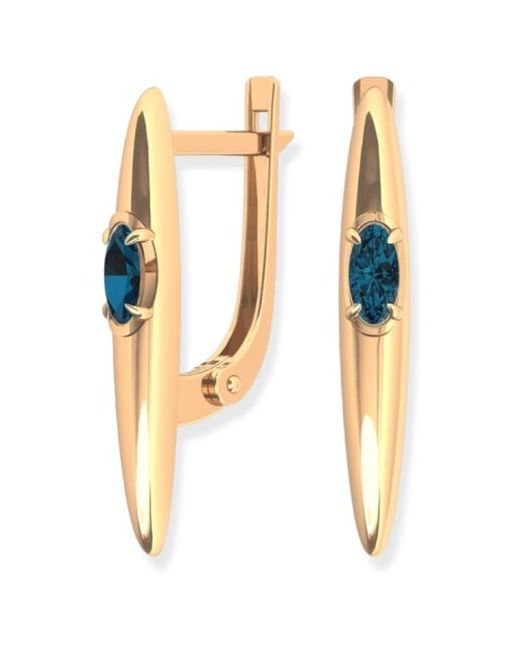Pokrovsky Jewelry Золотые серьги с лондон-топаз блю 2101519-00710