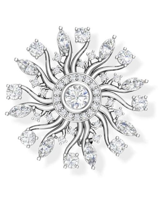 Pokrovsky Jewelry Брошь серебро Аматэрасу с бесцветными фианитами 2700036-00775