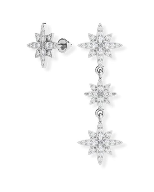 Pokrovsky Jewelry Серьги серебро пусеты с бесцветными фианитами 6001609-00775