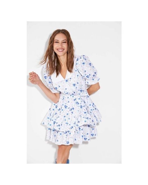 Toptop Платье-мини с винтажным воротником и коротким рукавом-L