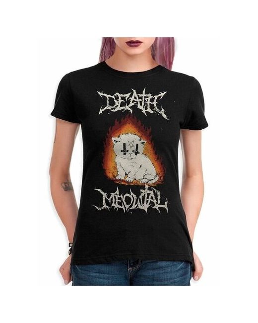 Dream Shirts Футболка DreamShirts Death Metal и Котик Черная 3XL