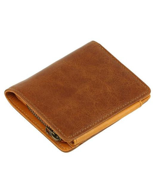 Bufalo Компактный кошелёк из гладкой кожи WLJ-18B коньячного цвета