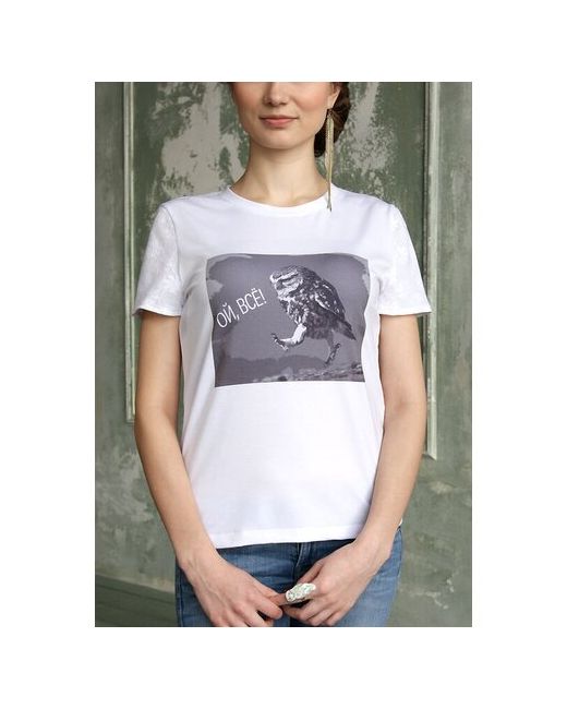ЭнигмаСтиль футболка прикольная с рисунком Совы р-р 50