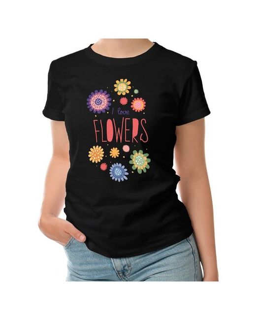 Roly футболка Я люблю цветы M темно-