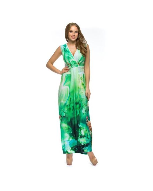 MadaM-T Платье Немезия МадаМ Т яркое с цветочным принтом Зеленого цвета 52 размера
