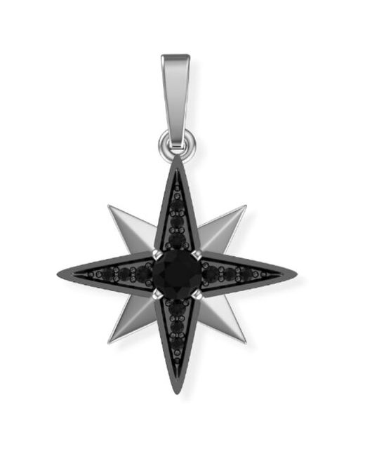 Pokrovsky Jewelry Подвеска серебро Звезда с черными фианитами 4101329-00205