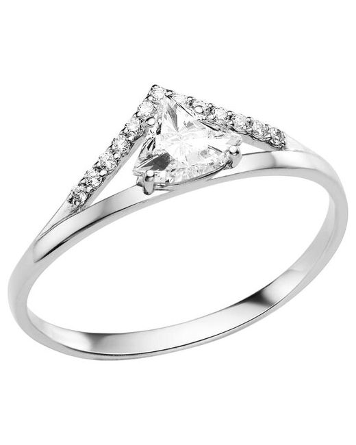 Bassco Женское серебряное кольцо с фианитом Swarovski серебро родированное 925 18 размер