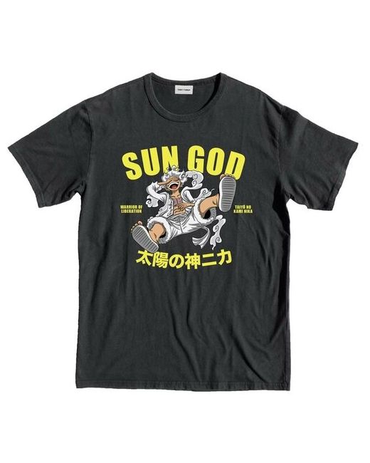 AnimeDrop Аниме Футболка Ван Пис Луффи пятый гир бог солнца Черная L
