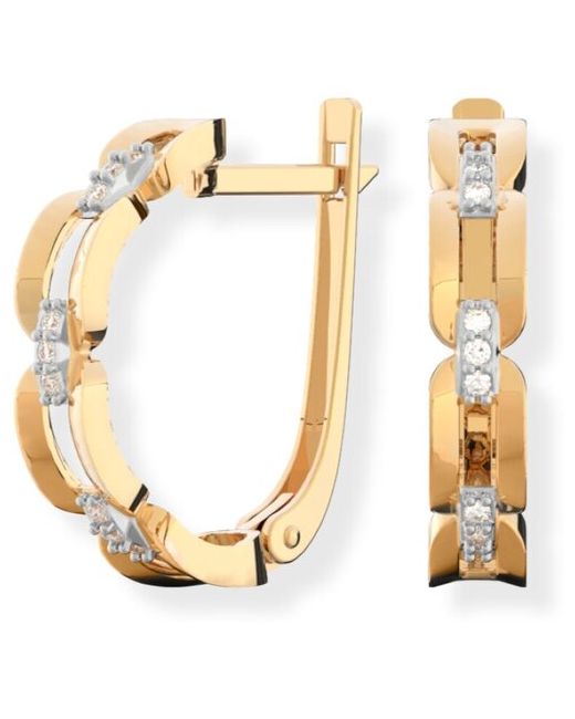 Pokrovsky Jewelry Золотые серьги с бесцветными фианитами 2101551-00770