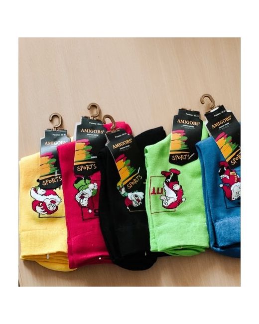 Amigobs Комплект ярких женских носков упаковка 5 пар. Единый размер 36-41.