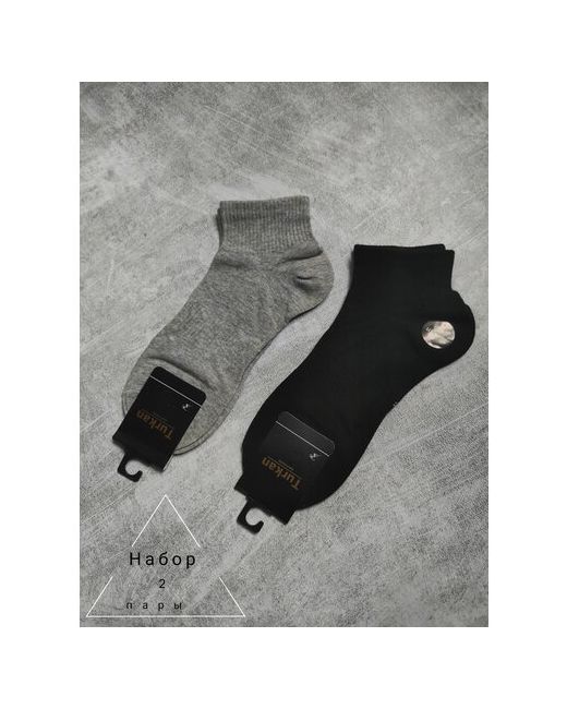 Turkan носки короткие/серыечерные/набор/спортивные/размер универсальный