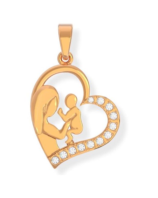 Pokrovsky Jewelry Золотая подвеска Мать и дитя с бесцветными фианитами 0400810-00770